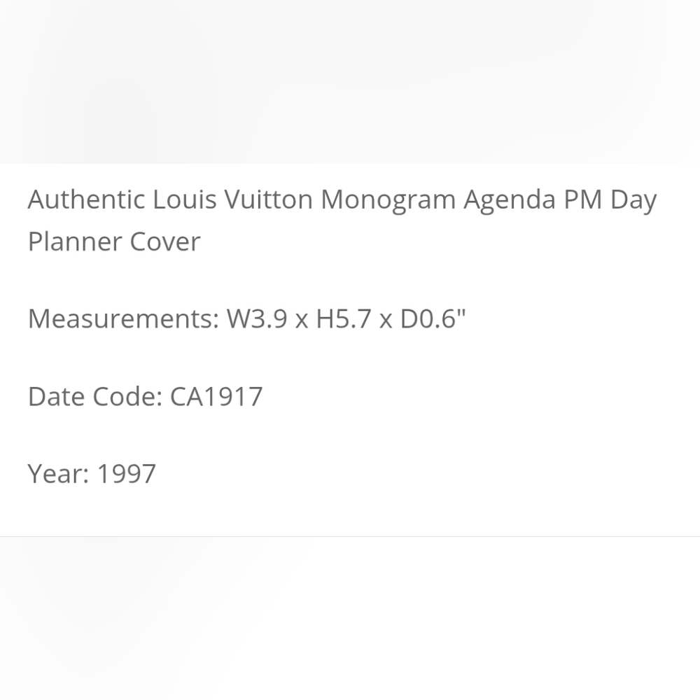 LOUIS VUITTON Authentic PM Agenda Vintage SN CA1917 - Picture 4 of 12